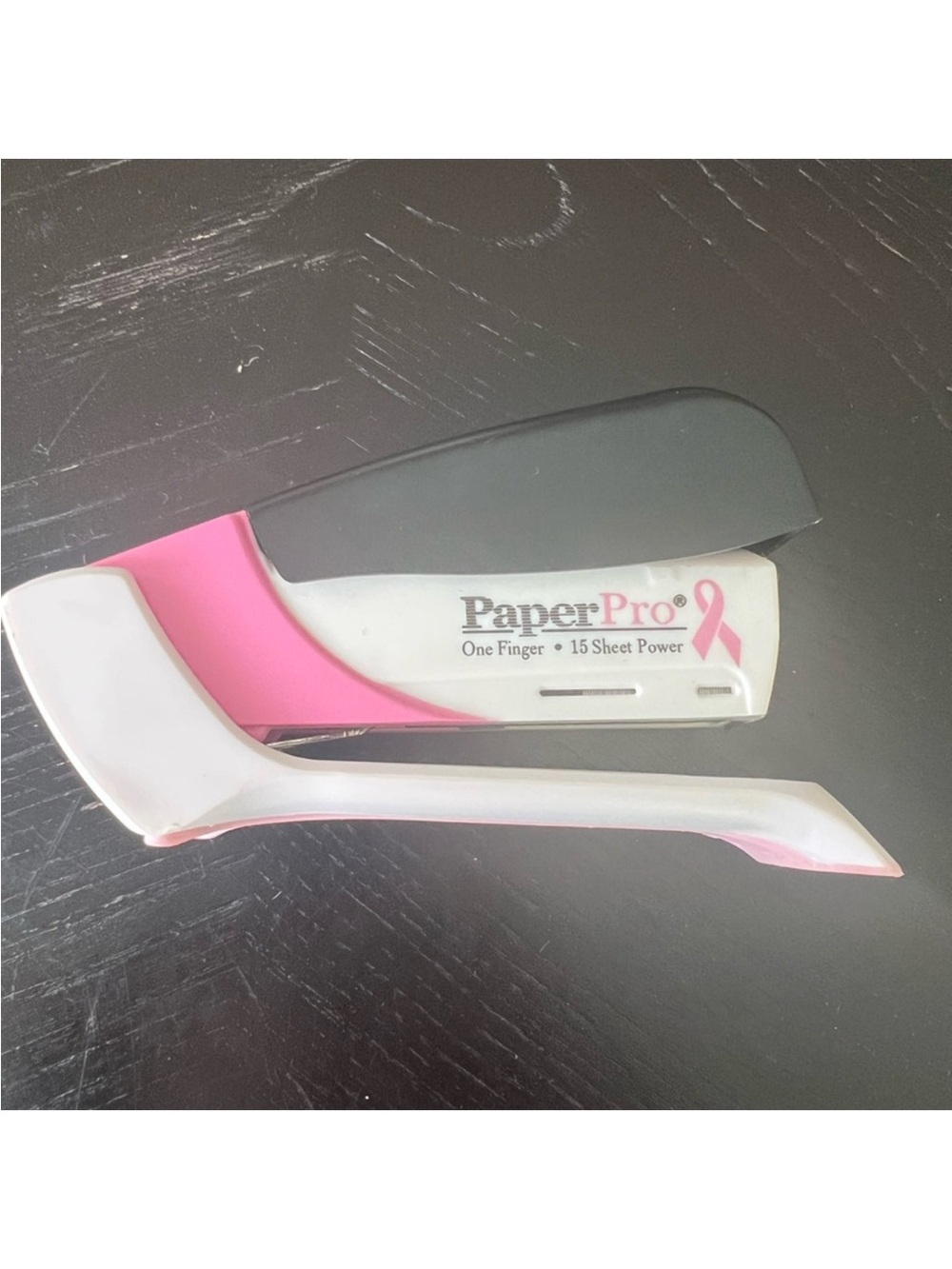 PaperPro Pink and Black Stapler one finger 15 sheet power EUC